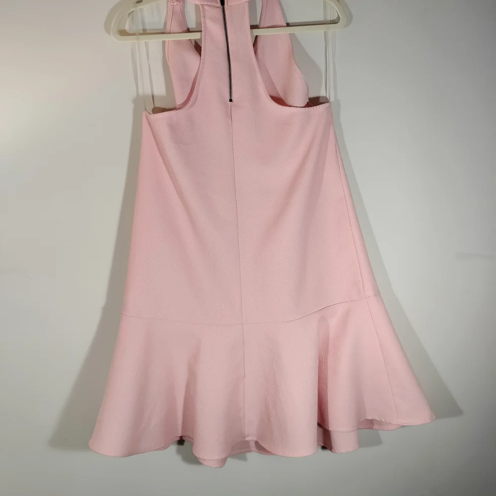 Everly Pink Sleeveless Ruffle Flounce Hem Mini Dress‎